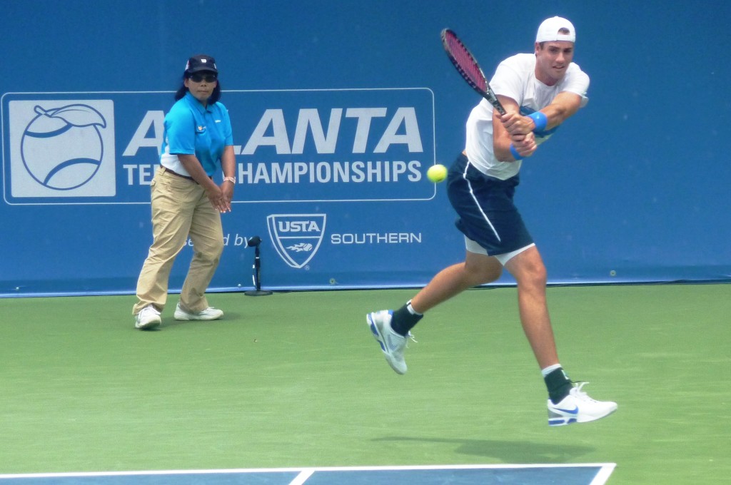 Isner in action in Atlanta