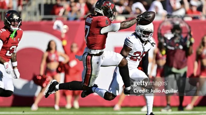 Bucky Irving of the Tampa Bay Buccaneers